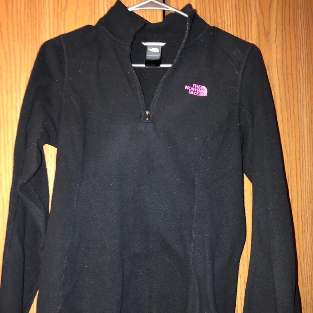 Black North Face fleece zip up - small